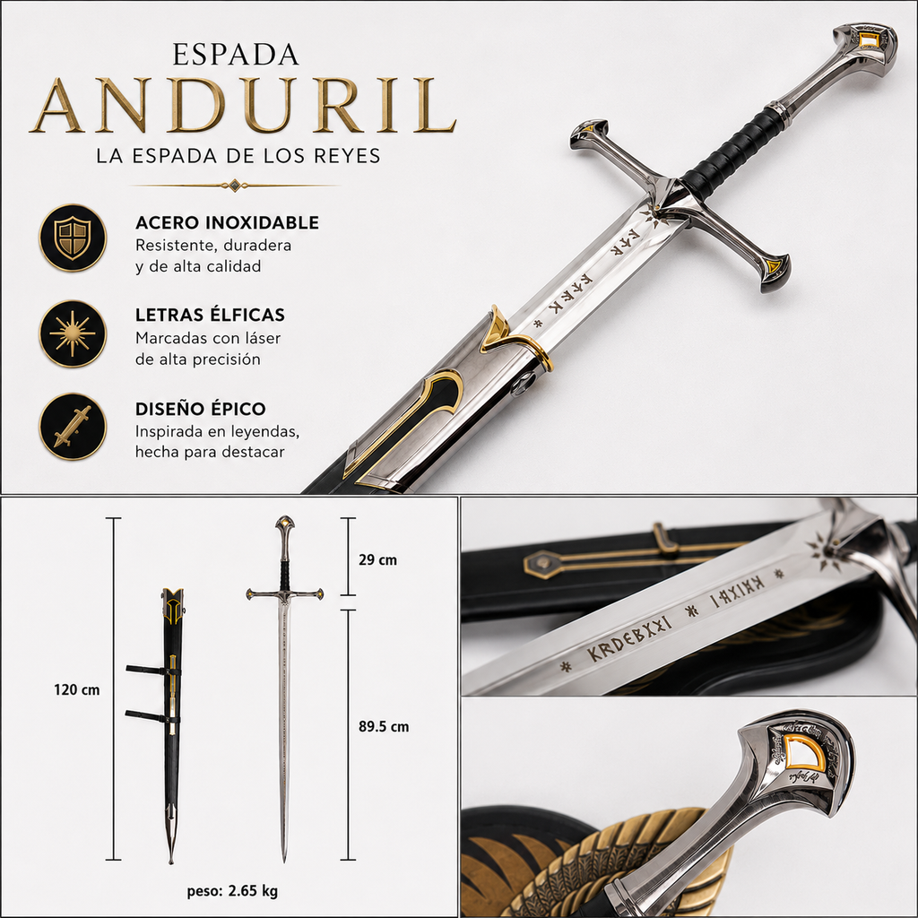 Espada Andúril Señor De Los Anillos Aragorn