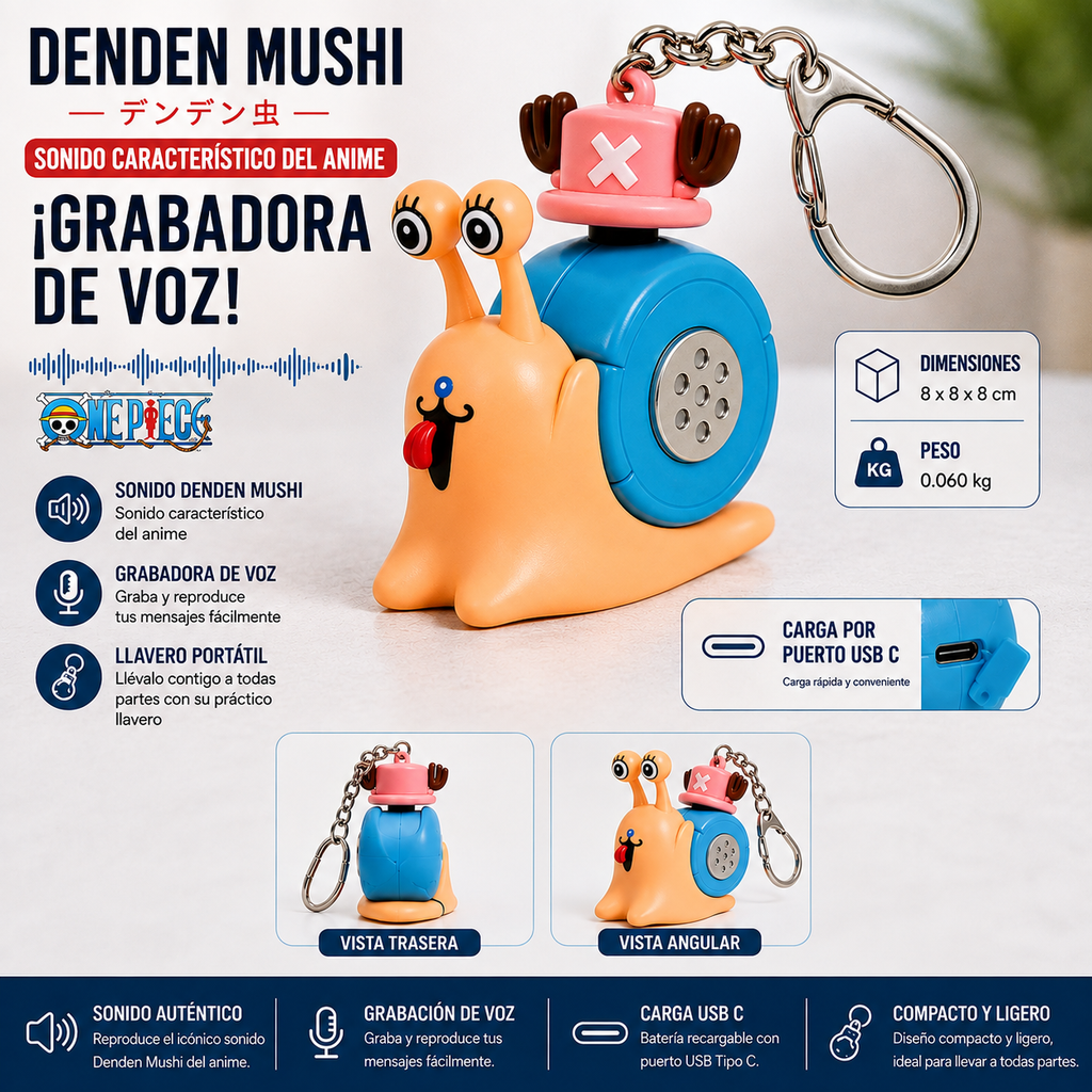 Llavero DenDen Mushi Chopper con Sonido