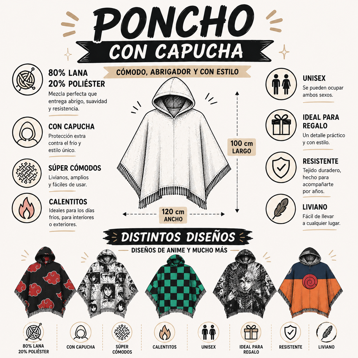 Poncho DBZ Black Goku